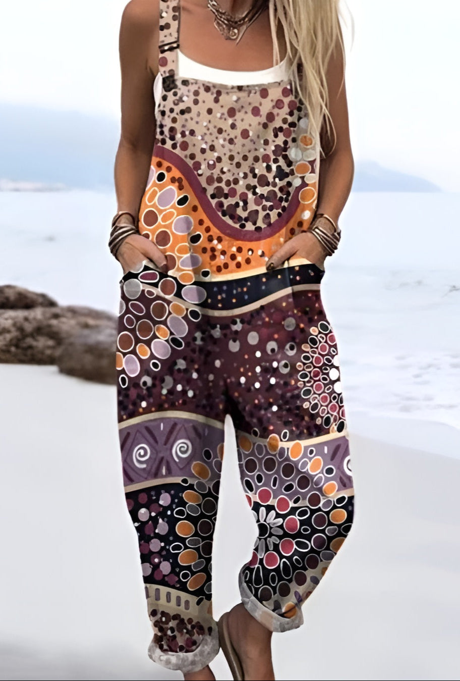 Thilde™ | Boho Art Drape Latzhose